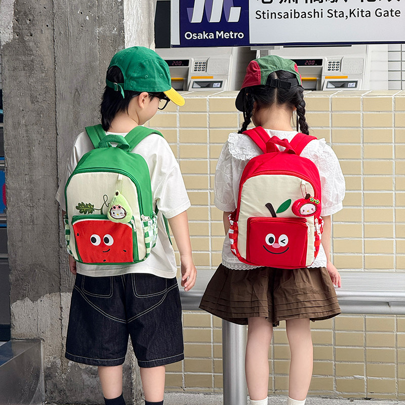 儿童研学双肩包女孩子轻便幼儿园书包新款男童创意水果旅行背包潮图片