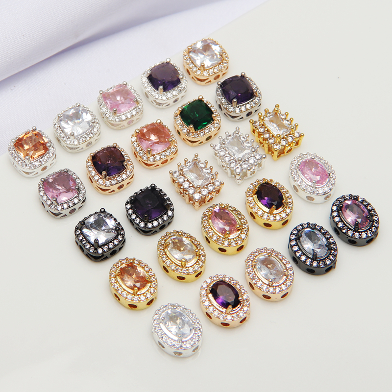 14K包金保色镶嵌锆石串珠隔珠diy手链项链银耳环手工饰品配件材料