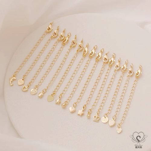 14K包金链子DIY饰品龙虾扣尾链