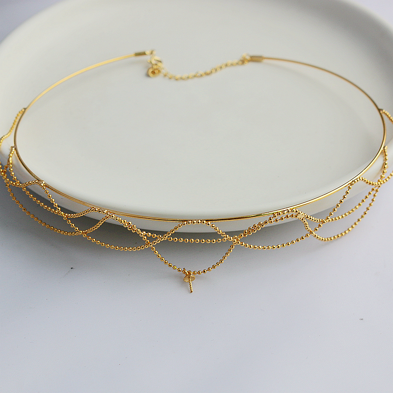 diy14k包金保色带螺丝吊托项圈