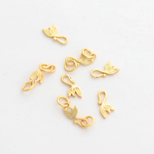 哑金保色S鱼尾挂钩diy饰品