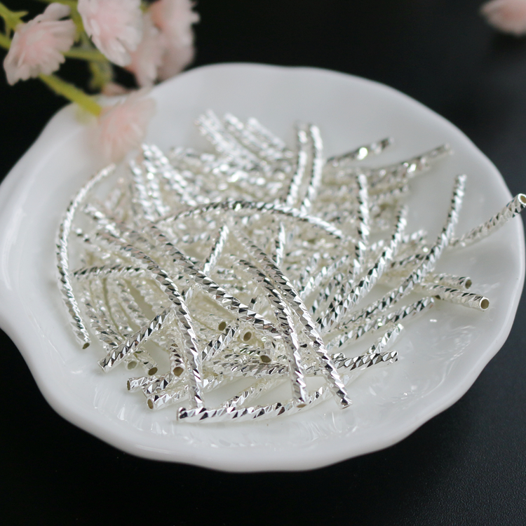 保色包银刻面弯管diy手链配件