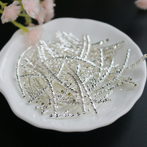 保色包银刻面弯管diy手链配件