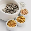 4mm串珠垫片diy饰品配件散珠 14k包金保色18K配件哑金银色隔片3mm