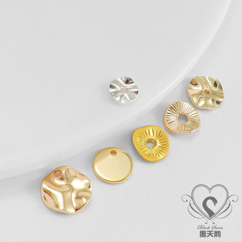 银色保色凹凸片波浪圆片diy配件