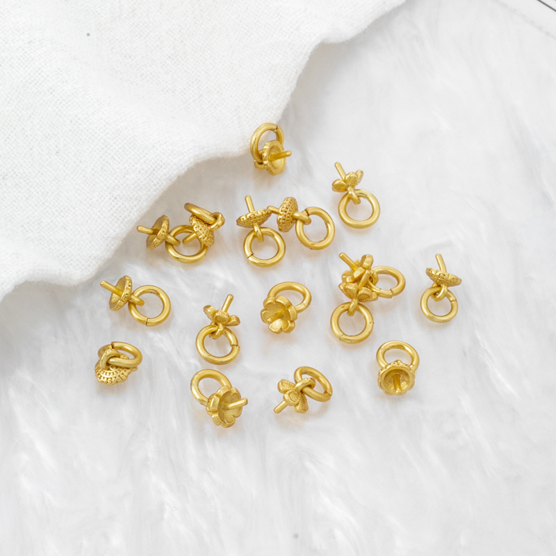 哑金四叶螺纹帽盖针diy