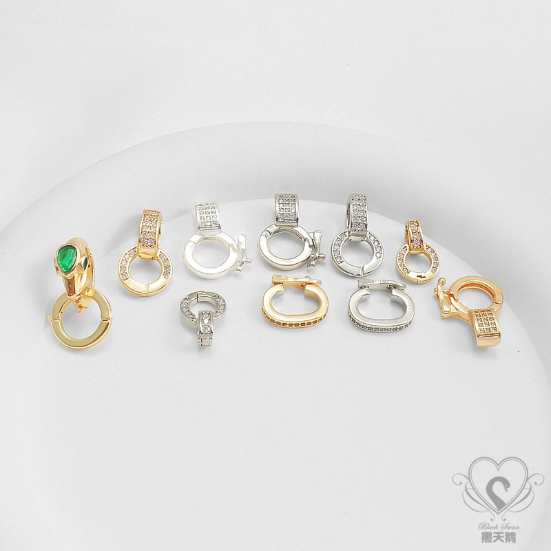 微镶锆石万能扣头diy接头吊坠扣