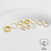 14k铜包金批花开闭口圈麻花圈diy饰品配件手串隔珠连接圈项链材料