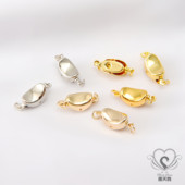 18k包金保色元 宝扣插棒扣夹扣收尾扣项链珍珠手链扣子diy饰品配件