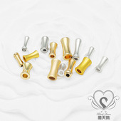 14k包金保色光面小蛮腰4 9mm通孔隔珠散珠手串diy手工饰品配件