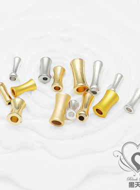 14k包金保色光面小蛮腰4*9mm通孔隔珠散珠手串diy手工饰品配件