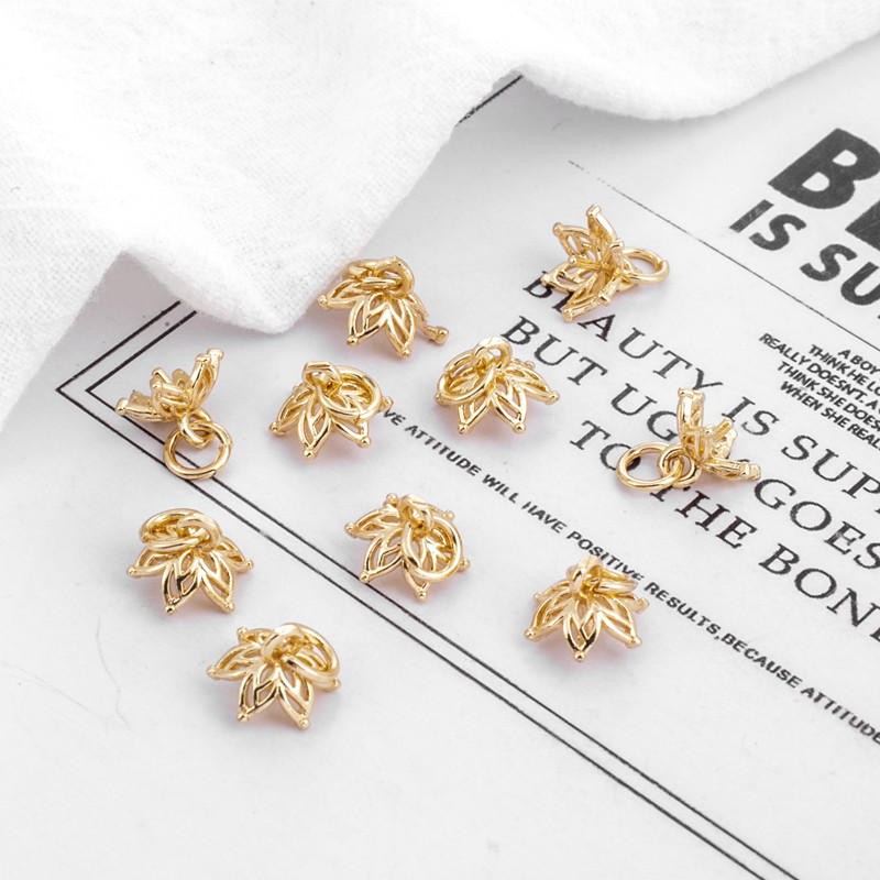 diy铜包金吊坠手工花托