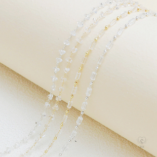 14K包金保色小爱心锆石链条手工diy毛衣链散链子耳环流苏手链项链