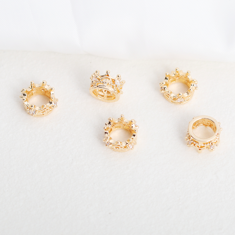 保色镶嵌锆石皇冠diy饰品