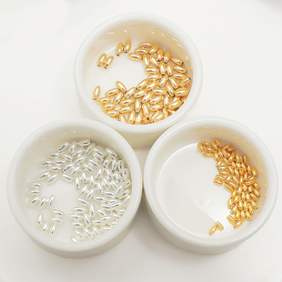 100颗 14k包金保色配件光面2 4mm小米珠diy手工饰品配件