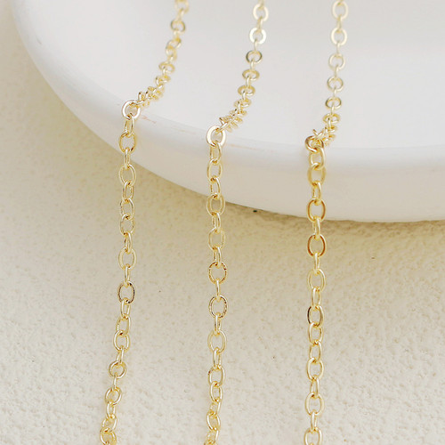 14k包金保色o字链条延长diy配件