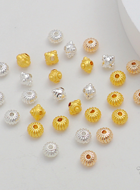 14k包金保色5*3mm扁瓜珠车轮南瓜珠diy手工饰品配件串珠隔珠散珠