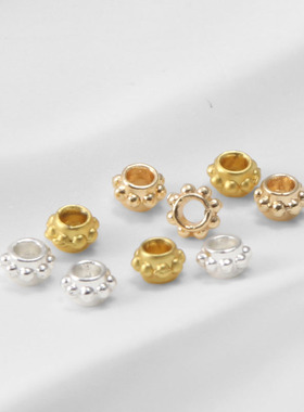 18K包金保色哑金齿轮隔片4mm垫片diy手串项链配饰隔散珠饰品配件