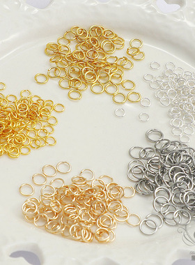 14K保色金开口小圆圈 diy饰品配件外径3mm/4mm/5mm 一份100个