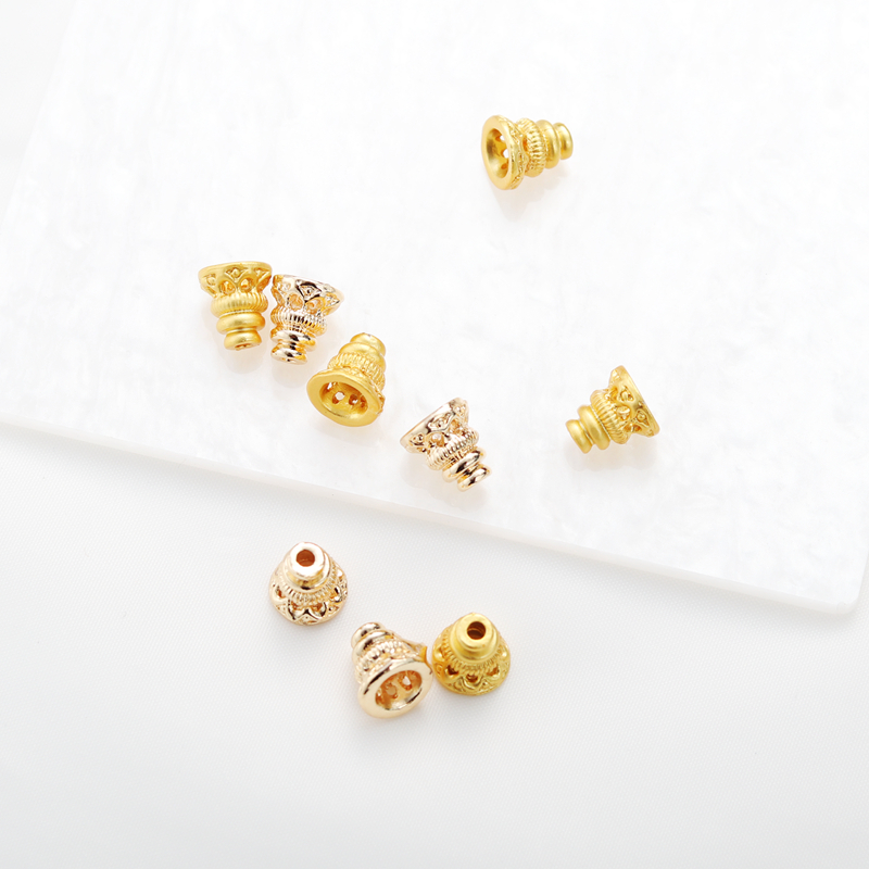 保色哑金通孔塔头diy配件