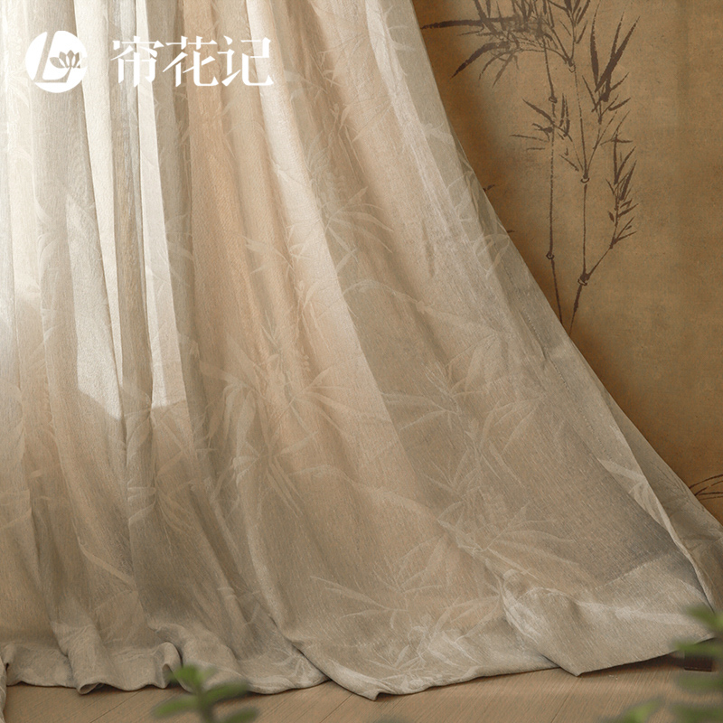 帘花记中式清雅竹叶窗纱