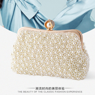 包包女斜挎包百搭女士手拿包高端精致珍珠包包手提穿旗袍配的小包