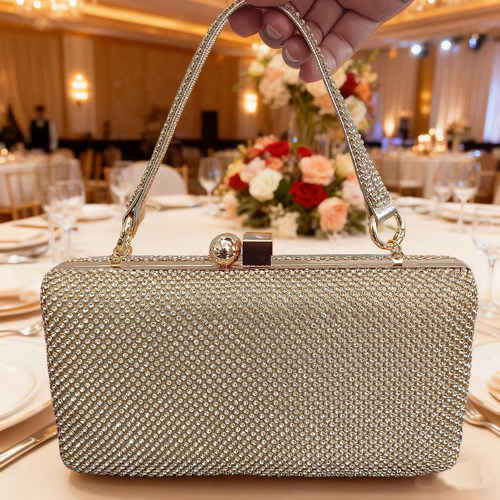 婚礼喜婆婆包婚宴包大容量轻奢高级感旗袍配包满钻手提包礼服手包