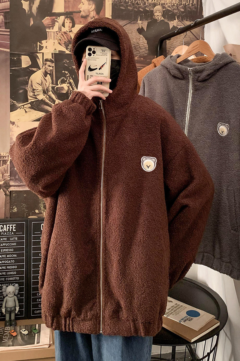 20年冬季男女连帽贴布绣加厚羊羔绒棉衣DS-B293-A796-P110,男装棉衣,电商A306