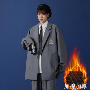 20年冬季ins加棉加厚休闲JL服学院风西装外套 DS-B293-K756-P95图片