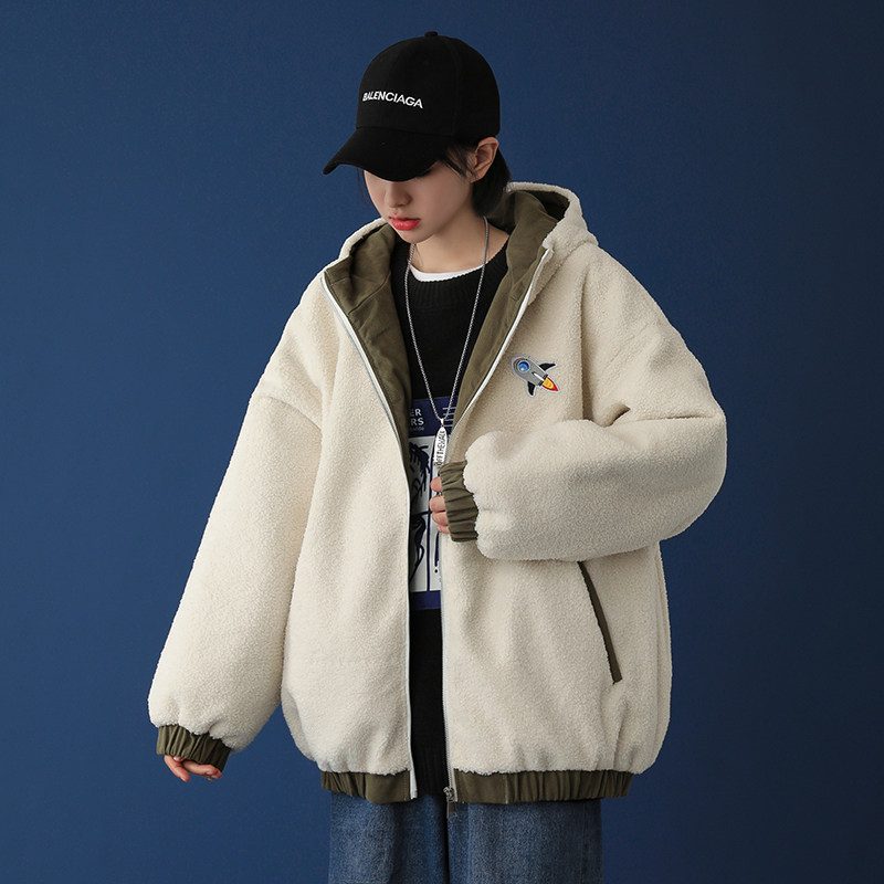 20年冬季新款撞色连帽毛呢加厚男女棉衣不掉毛 DS-B293-A792-P110图片