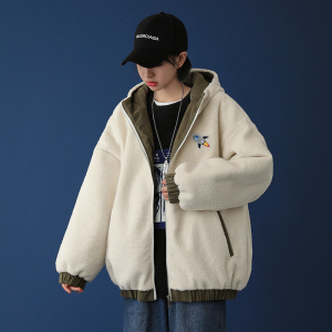 20年冬季新款撞色连帽毛呢加厚男女棉衣不掉毛 DS-B293-A792-P110图片