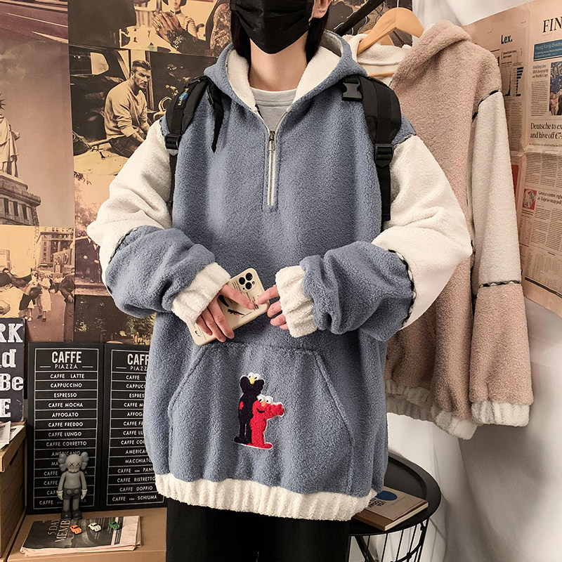 20年冬季早春加厚羊羔绒不掉毛拼色套头ins棉衣DS-B293-Y793-P110图片