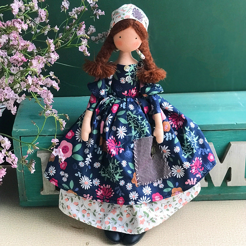 少女蒂尔达娃娃视频教程材料包一套diy手工娃娃DIY材料包32cm高