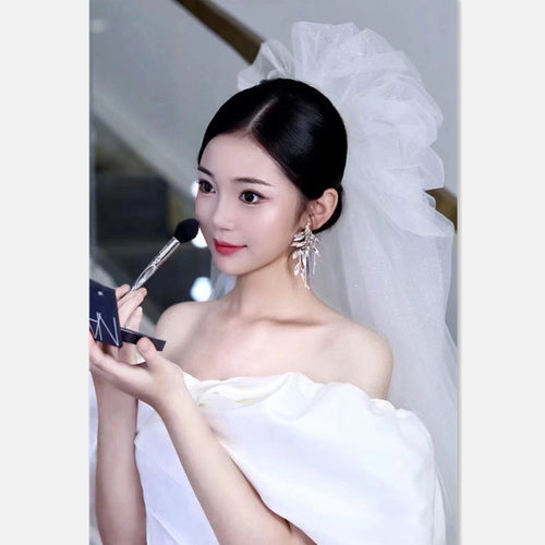 网红云朵头纱细闪发光新娘头纱