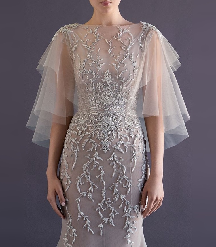 时尚软网蕾丝婚纱摄影遮肉礼服