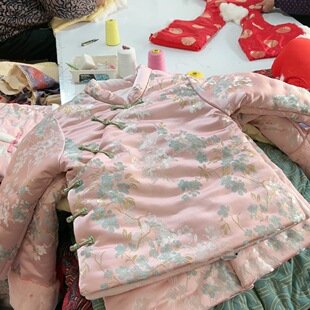 手工棉花拜年服一针一线儿童中小童棉衣女士女童棉袄保暖冬