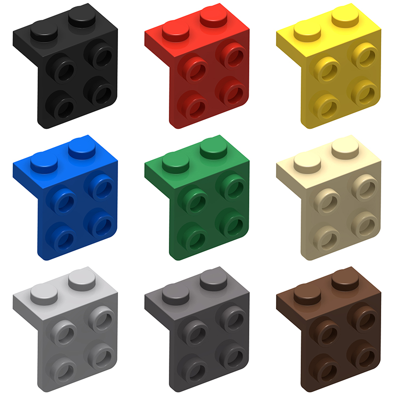 100块 MOC国产小颗粒积木零件 兼容乐高 44728 1x2-2x2托架件