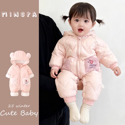 婴儿羽绒服连体衣冬季