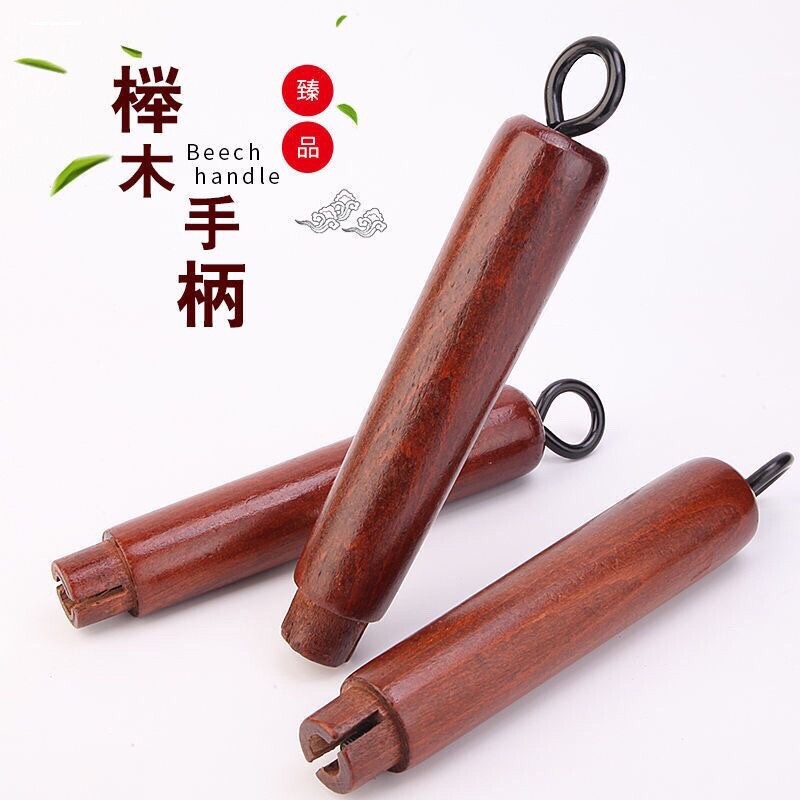 适配章丘铁锅炒锅把手榉木铁锅手把柄配件爱仕达双孔手柄炒菜锅把图片