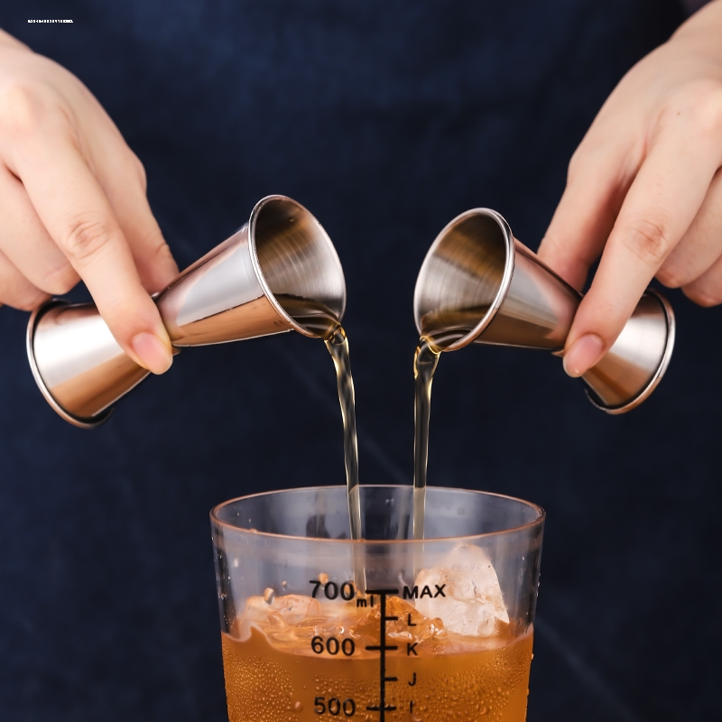不锈钢双头量杯量酒器盎司杯调酒杯一体成型 内外刻度线Jigger30