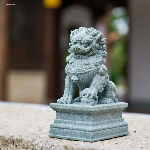 迷你石狮子小摆件桌面鱼缸看门家用门口一对造景入户装饰宿舍