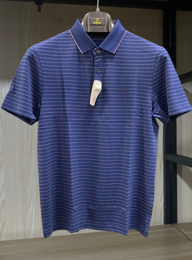 金利来男装夏款含桑蚕丝翻领常规休闲短袖T恤衫MTS21121479-85