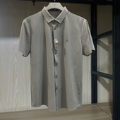MKS23121410 金利来男装 纯色休闲短袖 衬衫 上衣夏款 修身