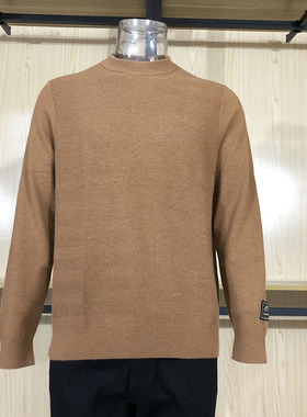 金利来男装可机洗冬款纯山羊绒圆领纯色常规羊绒衫MRM22141431-52