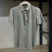 MKS23121410 金利来男装 纯色休闲短袖 衬衫 上衣夏款 修身