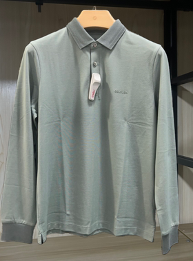 金利来男装春款修身含桑蚕丝翻领长袖T恤衫MTL22211705-14