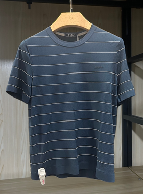 金利来男装针织衫夏款含桑蚕丝常规休闲短袖上衣MWW22111501-55