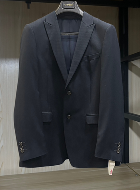 金利来男装上衣秋冬季时尚版条纹商务西装外套MZTF22016201-95