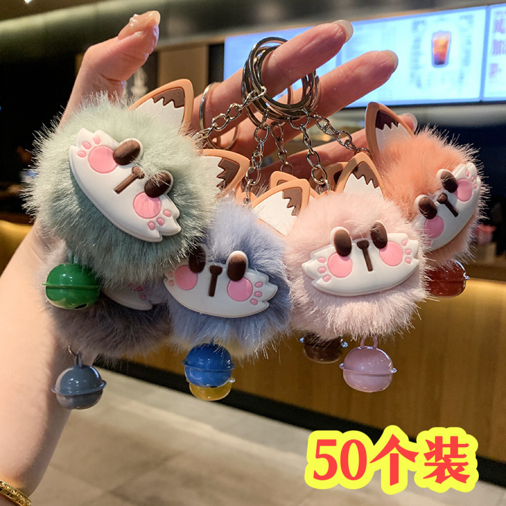 卡通猫咪铃铛钥匙扣创意学生书包挂件儿童幼儿园奖励生日小礼物