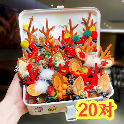 圣诞节头饰森系麋鹿鹿角发夹